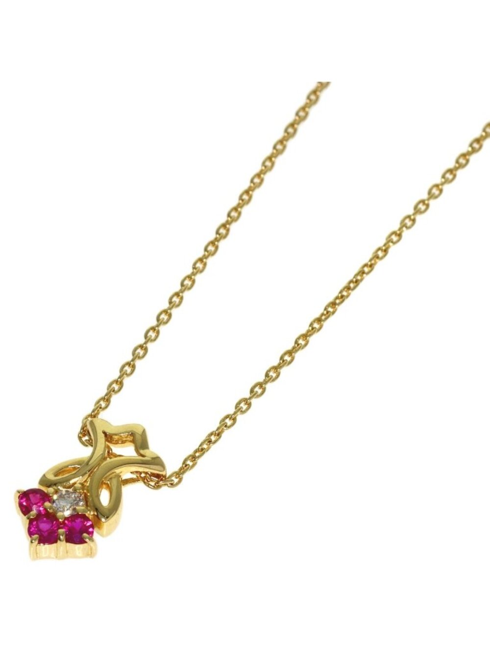 Dior Ruby Diamond Necklace 18k Yellow Gold
